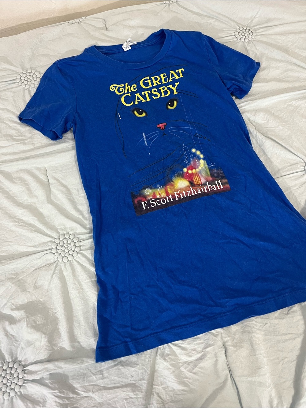 The Great Gatsby “Catsby” Cat Graphic Blue Tee